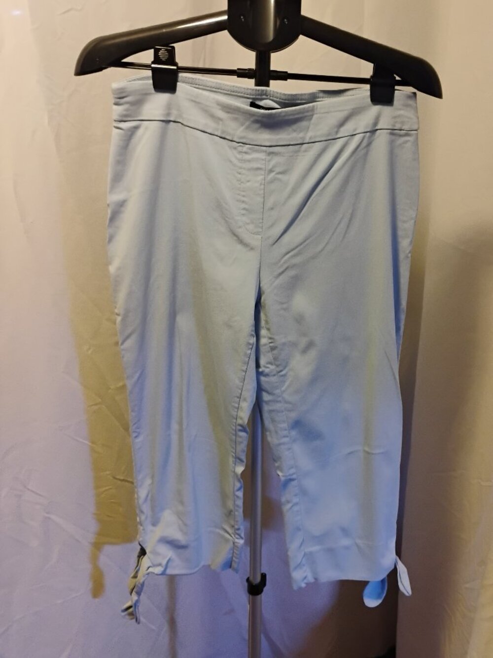 Zac & Rachel Powder Blue Tie-Ankle Capri Pants 10P